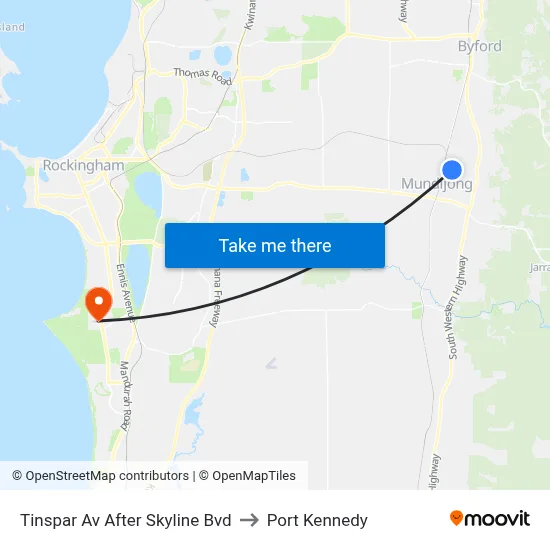 Tinspar Av After Skyline Bvd to Port Kennedy map