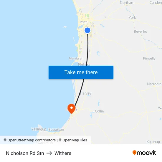 Nicholson Rd Stn to Withers map