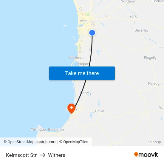 Kelmscott Stn to Withers map