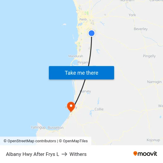 Albany Hwy After Frys L to Withers map