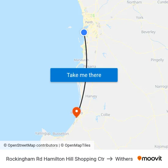 Rockingham Rd Hamilton Hill Shopping Ctr to Withers map