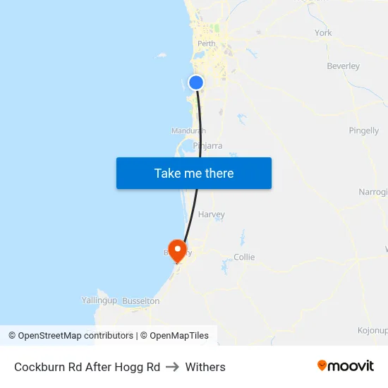 Cockburn Rd After Hogg Rd to Withers map