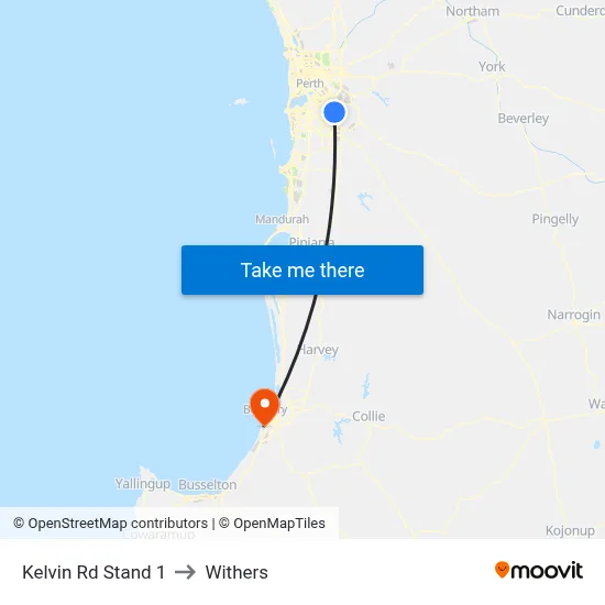 Kelvin Rd Stand 1 to Withers map