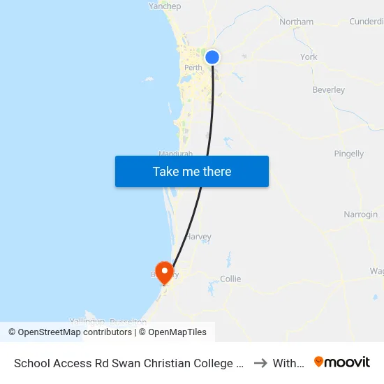 School Access Rd Swan Christian College Stand 2 to Withers map