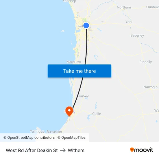 West Rd After Deakin St to Withers map