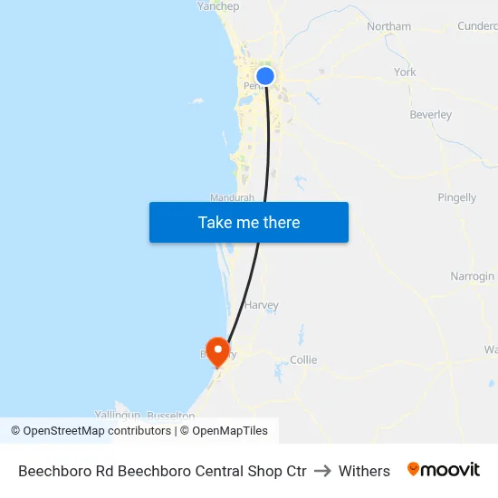 Beechboro Rd Beechboro Central Shop Ctr to Withers map
