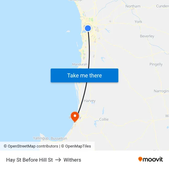 Hay St Before Hill St to Withers map