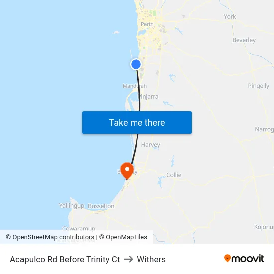 Acapulco Rd Before Trinity Ct to Withers map