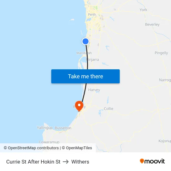 Currie St After Hokin St to Withers map