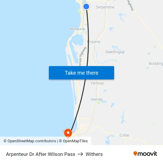 Arpenteur Dr After Wilson Pass to Withers map