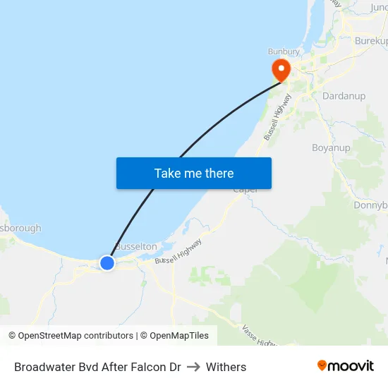 Broadwater Bvd After Falcon Dr to Withers map