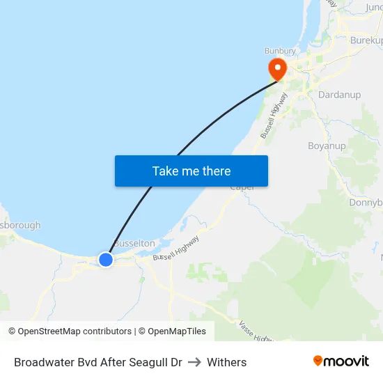 Broadwater Bvd After Seagull Dr to Withers map