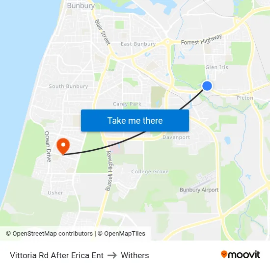 Vittoria Rd After Erica Ent to Withers map