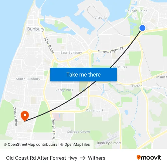 Old Coast Rd After Forrest Hwy to Withers map