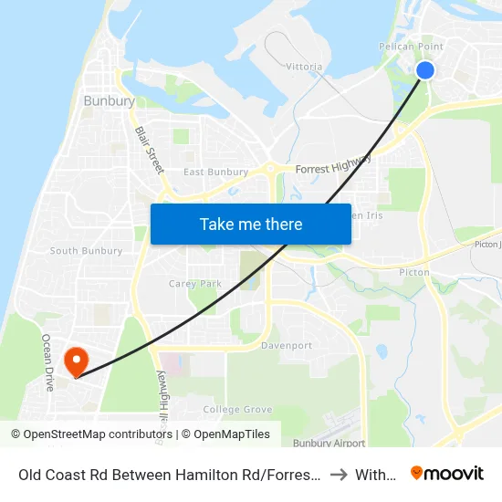 Old Coast Rd Between Hamilton Rd/Forrest Hwy to Withers map