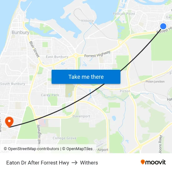 Eaton Dr After Forrest Hwy to Withers map