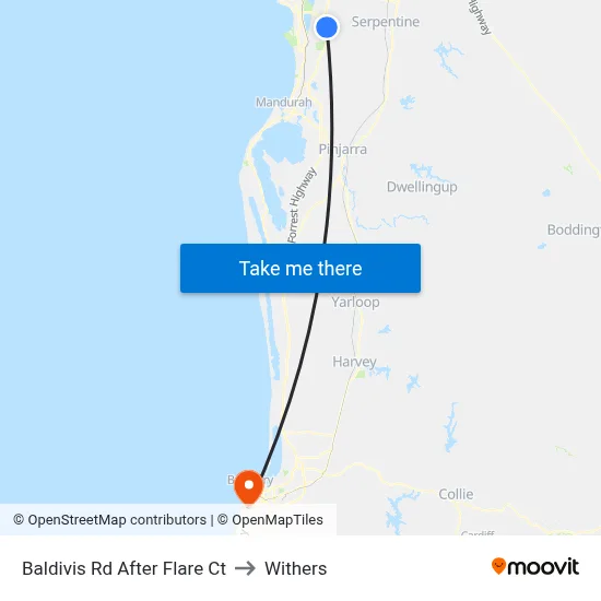 Baldivis Rd After Flare Ct to Withers map