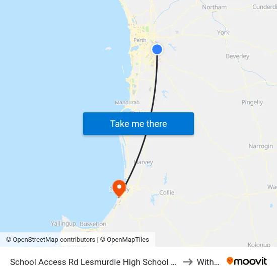 School Access Rd Lesmurdie High School Stand 2 to Withers map