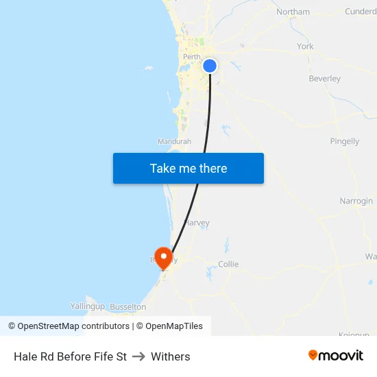 Hale Rd Before Fife St to Withers map