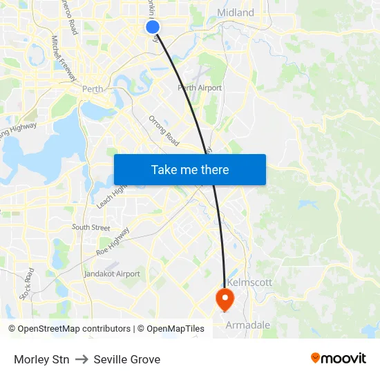 Morley Stn to Seville Grove map