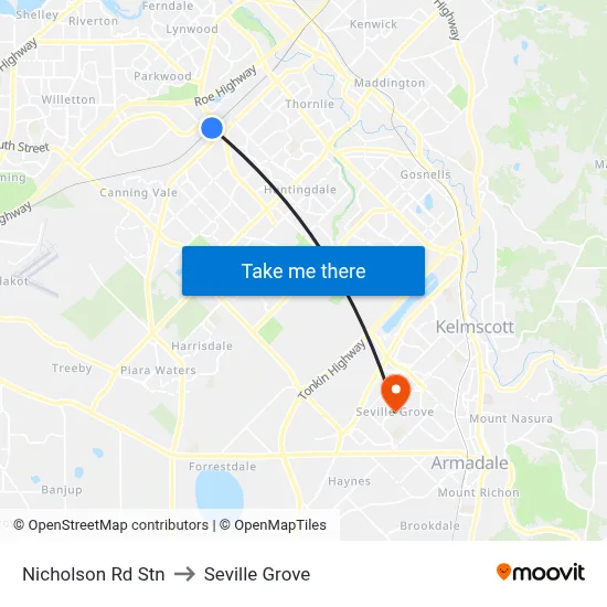 Nicholson Rd Stn to Seville Grove map