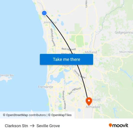 Clarkson Stn to Seville Grove map
