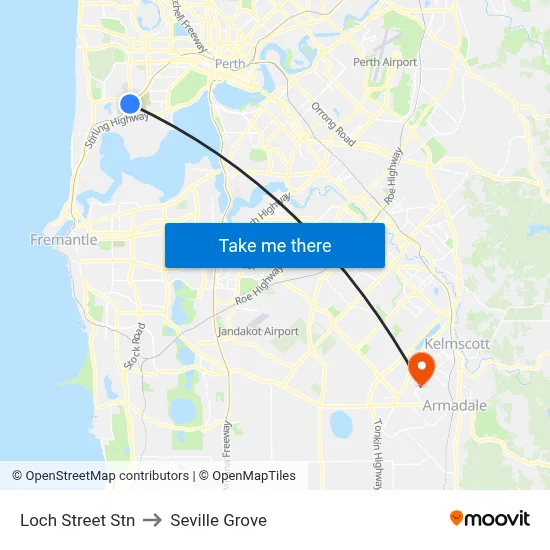 Loch Street Stn to Seville Grove map