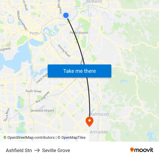 Ashfield Stn to Seville Grove map