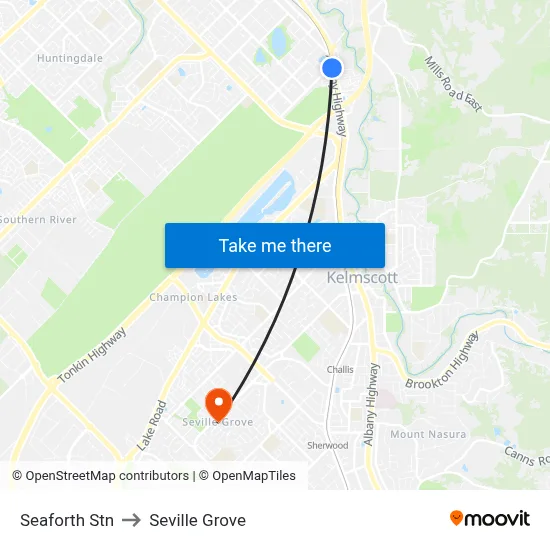 Seaforth Stn to Seville Grove map
