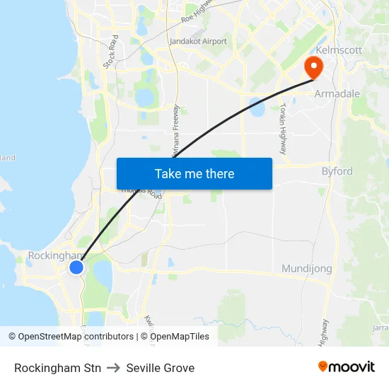 Rockingham Stn to Seville Grove map