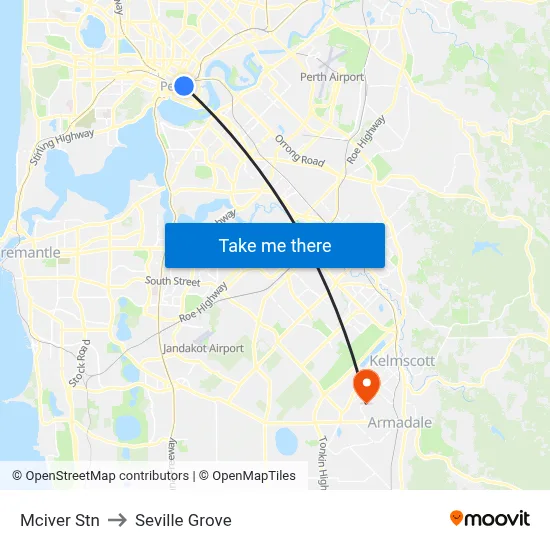 Mciver Stn to Seville Grove map