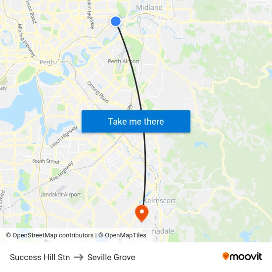 Success Hill Stn to Seville Grove map
