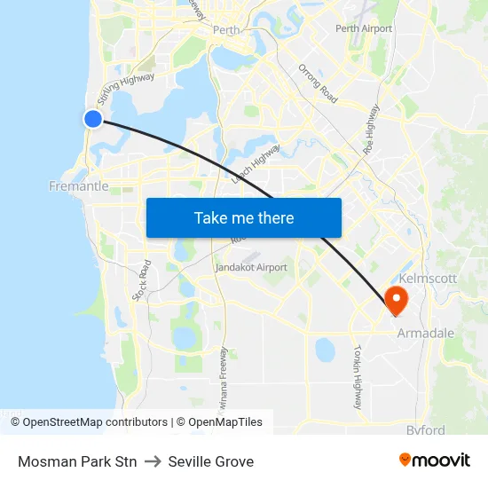 Mosman Park Stn to Seville Grove map