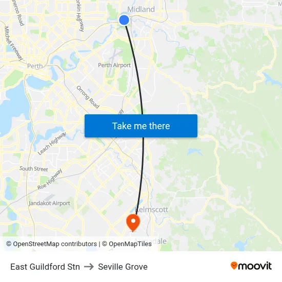 East Guildford Stn to Seville Grove map