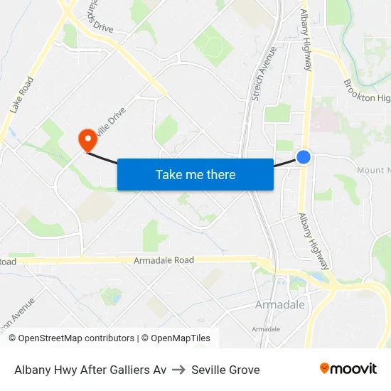 Albany Hwy After Galliers Av to Seville Grove map