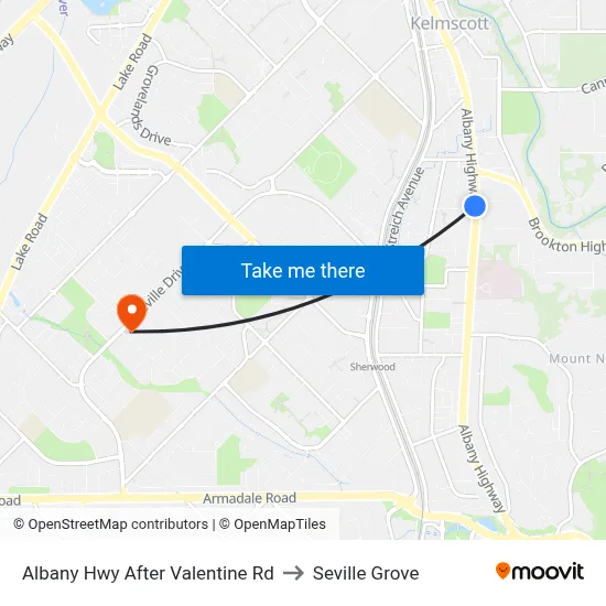 Albany Hwy After Valentine Rd to Seville Grove map