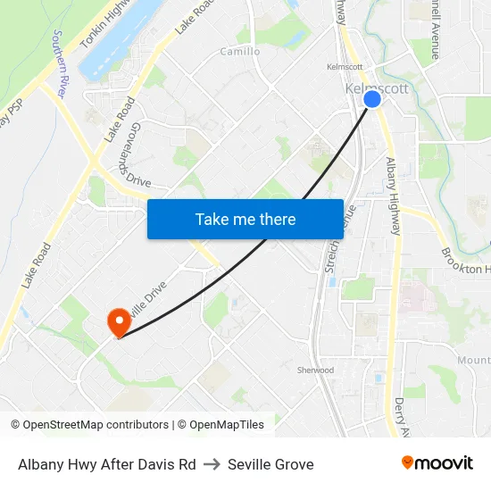Albany Hwy After Davis Rd to Seville Grove map