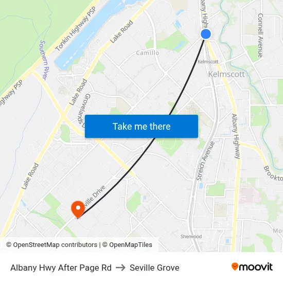 Albany Hwy After Page Rd to Seville Grove map