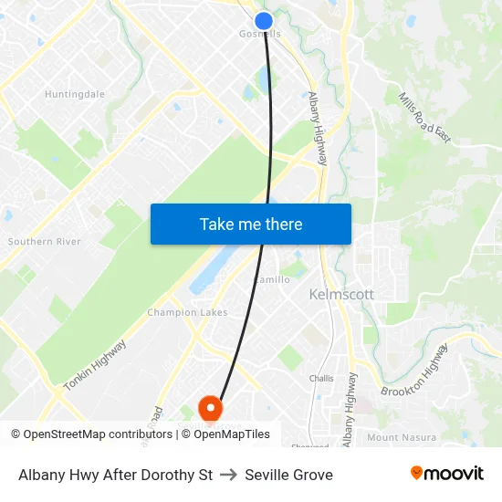 Albany Hwy After Dorothy St to Seville Grove map