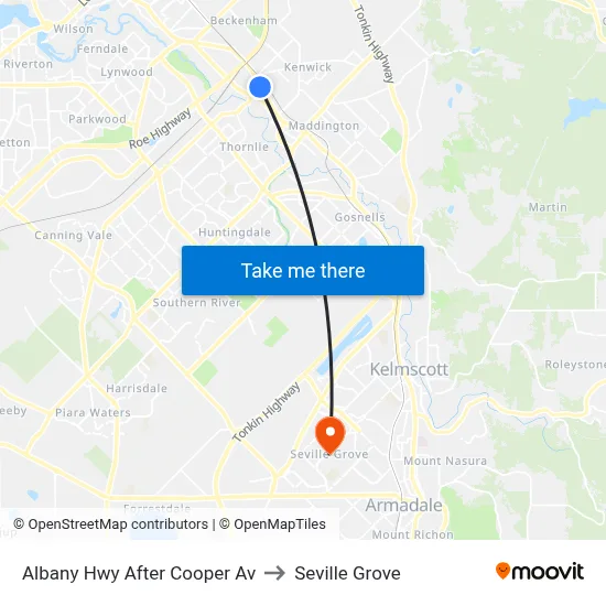 Albany Hwy After Cooper Av to Seville Grove map