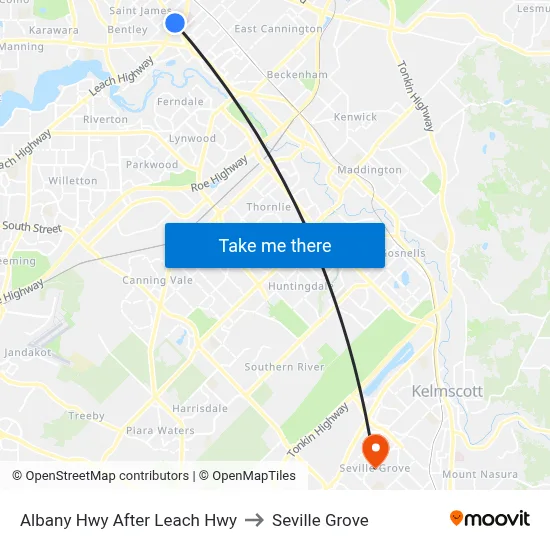 Albany Hwy After Leach Hwy to Seville Grove map