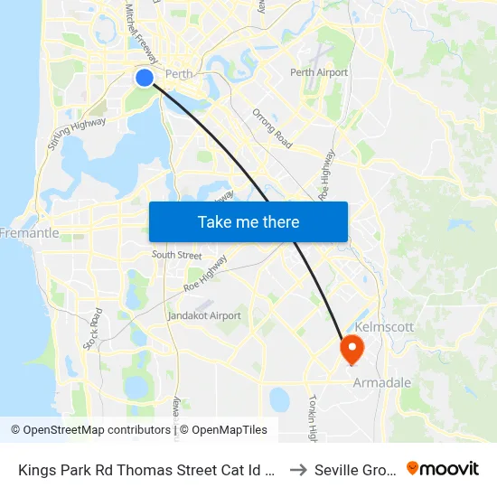 Kings Park Rd Thomas Street Cat Id 108 to Seville Grove map