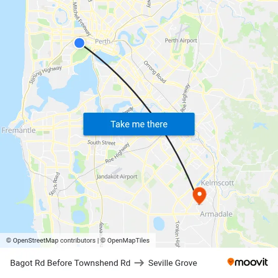 Bagot Rd Before Townshend Rd to Seville Grove map