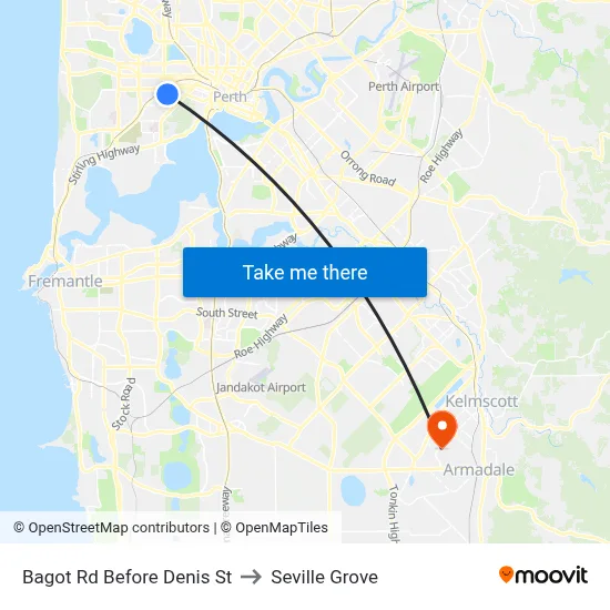 Bagot Rd Before Denis St to Seville Grove map