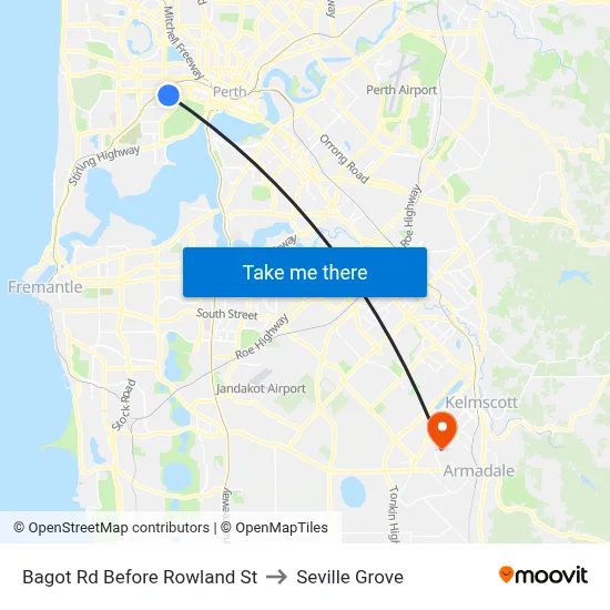 Bagot Rd Before Rowland St to Seville Grove map