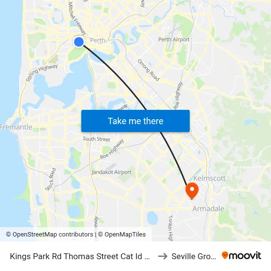 Kings Park Rd Thomas Street Cat Id 140 to Seville Grove map