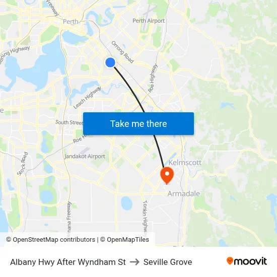 Albany Hwy After Wyndham St to Seville Grove map