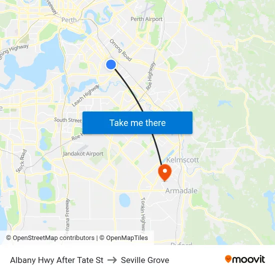 Albany Hwy After Tate St to Seville Grove map