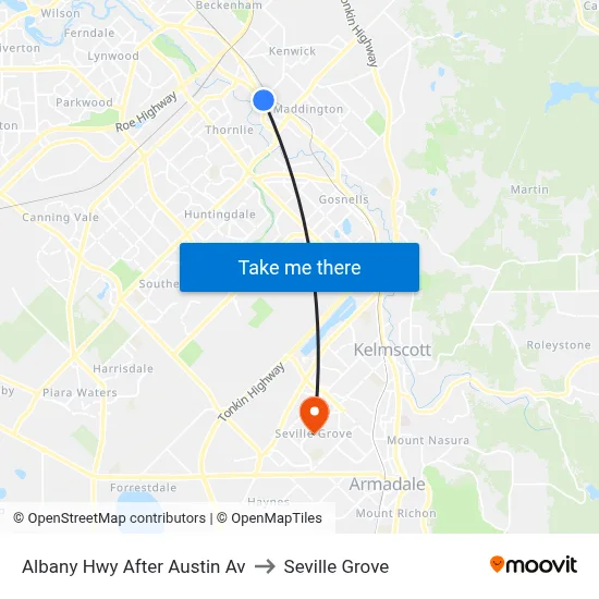 Albany Hwy After Austin Av to Seville Grove map