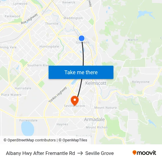 Albany Hwy After Fremantle Rd to Seville Grove map